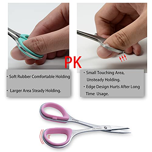 Pafason Juego de tijeras de manicura para cutículas de uñas curvas y rectas de acero inoxidable con estuche de cuero de PU Herramienta de cuidado de belleza de pedicura multiusos para uñas, piel seca