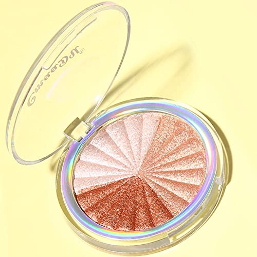 Paleta De Iluminadores De Maquillaje Coloretes En Polvo - Polvos Bronceadores Highlighter Paleta Maquillaje Profesional - Altamente Pigmentados Colores Brillante - Vegano, Hipoalergénico (01)