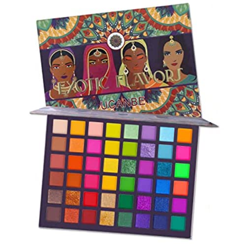 Paleta de sombras de ojos UCANBE de 48 colores, brillo, brillo, mate, sabores exóticos, sombra de ojos, neón, metálico, verde, cosméticos para maquillaje de ojos