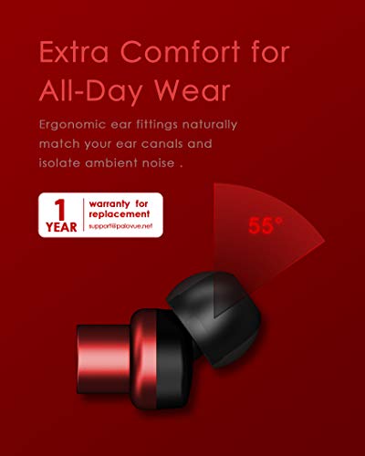 PALOVUE Earflow Plus Auriculares In-Ear Lightning Auricular Magnético con Certificación MFi con Controlador de Micrófono Compatible con iPhone X/XS(MAX)/XR iPhone 8/P iPhone 7/P (Rojo Metálico)