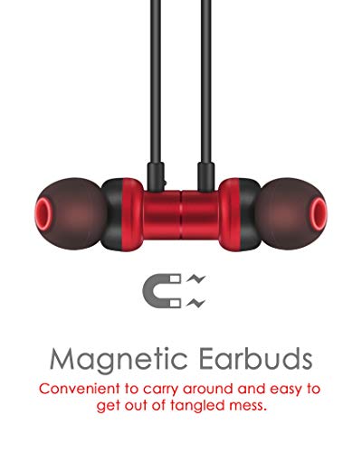 PALOVUE Earflow Plus Auriculares In-Ear Lightning Auricular Magnético con Certificación MFi con Controlador de Micrófono Compatible con iPhone X/XS(MAX)/XR iPhone 8/P iPhone 7/P (Rojo Metálico)