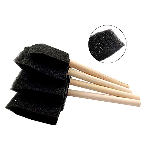 Pamtns Pincel Eespuma 18 Piezas Esponja para Pintar Brocha de Esponja para Pintar Set Pincel Espuma Mango de Madera Pincel de Espuma Herramienta de Pintura Esponja con Mangos de Madera