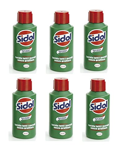 Paquetes sidol 75 ml 6 unidades - brillo metales - acero, cobre, cromo, latón y plata