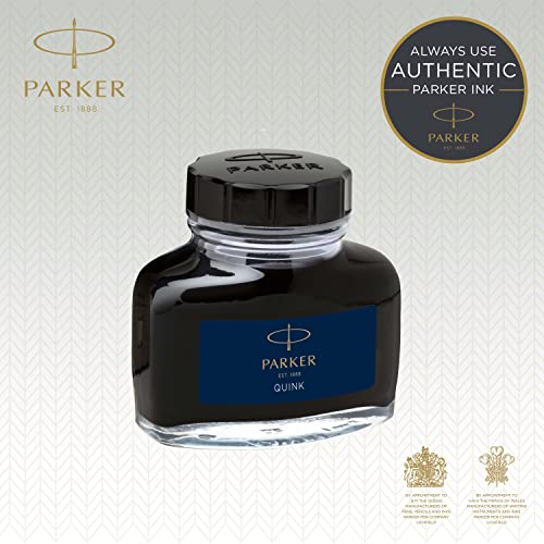 Parker tintero de tinta líquida Quink para plumas estilográficas, 57 ml, en blíster, color azul o negro