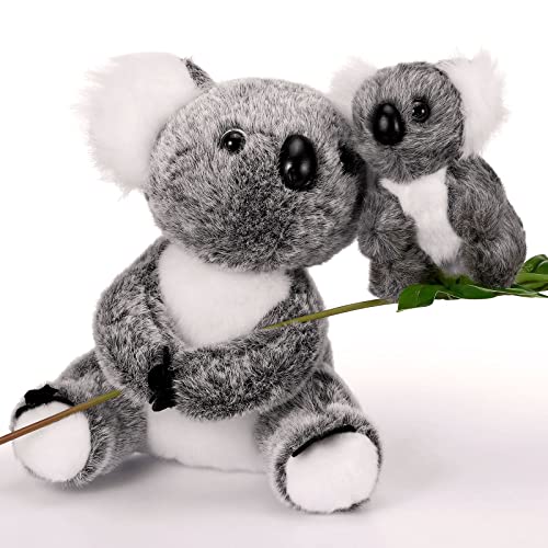 Peluche de Koala Oso 2 Piezas Juguetes de Peluche Mamá de Koala Abraza a Pequeño Koala Muñeco de Peluche de Koala Suave, 10,63 Pulgadas y 5,12 Pulgadas