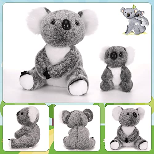 Peluche de Koala Oso 2 Piezas Juguetes de Peluche Mamá de Koala Abraza a Pequeño Koala Muñeco de Peluche de Koala Suave, 10,63 Pulgadas y 5,12 Pulgadas