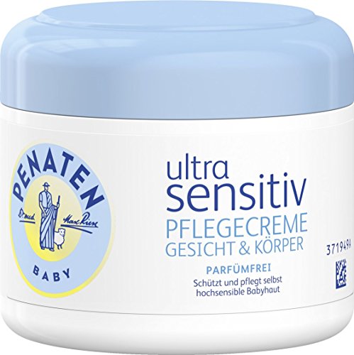 Penaten Ultra Sensitiv - Crema de cuidado facial y corporal sin perfume, 2 x 100 ml