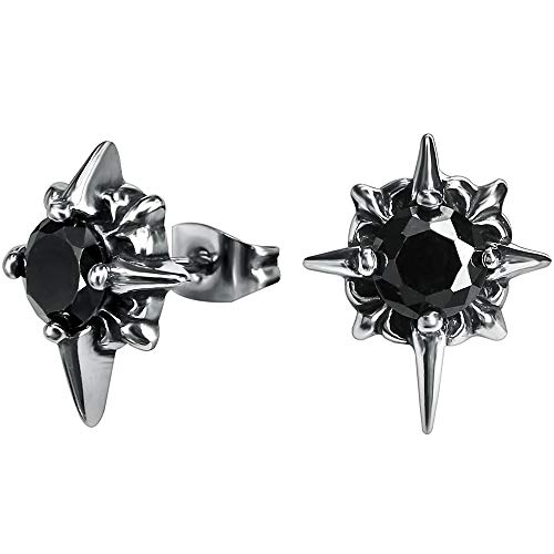 Pendientes de acero quirúrgico punk vintage para hombre y mujer, hipoalergénicos