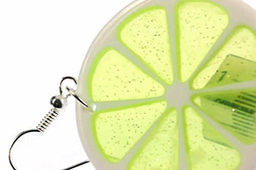 pendientes Miniblings lima limon rebanadas del Partido - hecho a mano joyas de moda que las vacaciones de verano vacaciones verde - Pendientes pendientes de plata