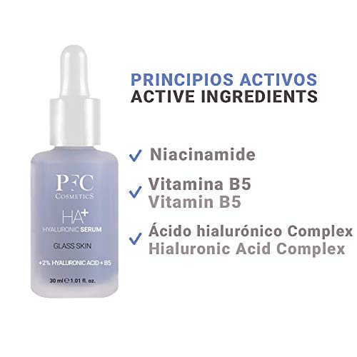 PFC Cosmetics - Serum Facial Hyaluronic HA + 30ml - Acción Ultra Hidratante y Antiarrugas - Efecto Glass Skin para una Piel más Jugosa
