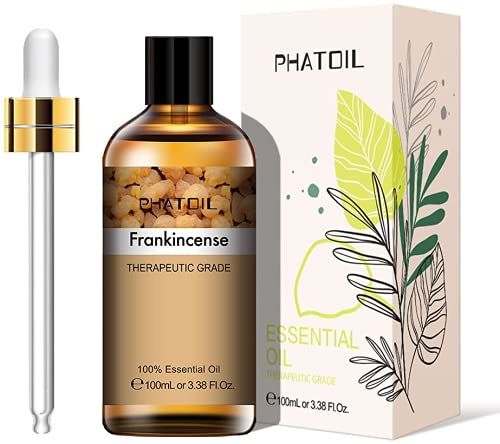 PHATOIL Aceites Esenciale de Incienso 100 ml, 100% Naturales Puros, Aceite Esencial de Aromaterapia de Grado Terapéutico, Aceite Esenciales para Humidificador, Difusor, Regalos Perfectos