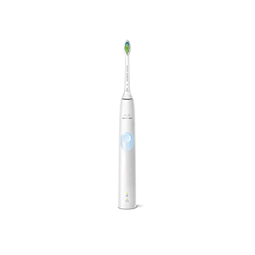 Philips Sonicare ProtectiveClean 4300 HX6807/35 – 2 cepillos de dientes sónicos con programa de limpieza de limpieza, control de presión, 2 estuches de viaje y cargador, color blanco