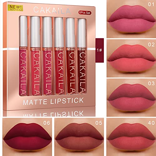 Pintalabios Mate de Larga Duración, Liquid Lip Colour Labial Líquido, Líquido Pintalabios Traje, Pintalabios Mate Liquido Lápiz Labial Pintalabios Impermeable Kit, Labiales Mate Larga Duracion (01)