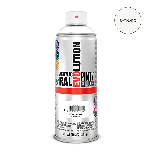 Pintura spray Acrílica Satinada PINTYPLUS EVOLUTION 520cc Satin white Ral 9010