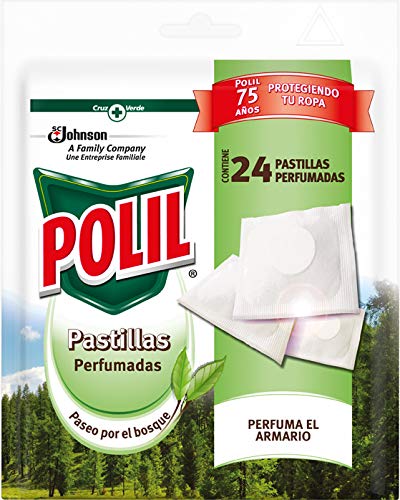 Polil Raid - Pastillas Perfumadas Antipolillas con Aroma Paseo por el Bosque (Pack de 3, 72 pastillas)