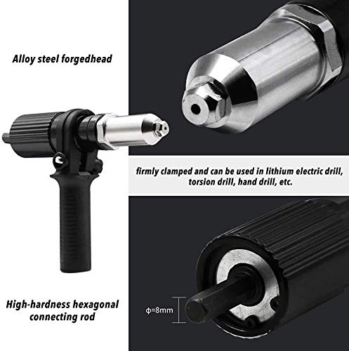 Pop Insert Nut Adaptor Detachable Electric Riveting Drill Adapter Electric Rivet Gun Cordless Riveting Riveter Insert Tool