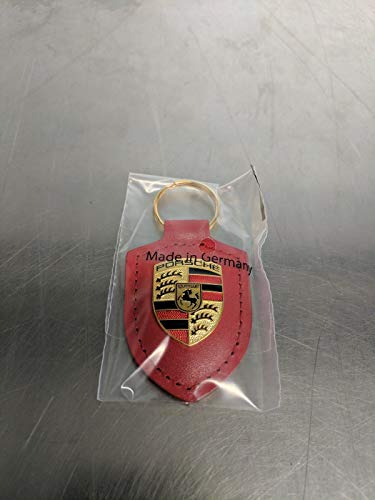 Porsche Schlüsselanhänger Wappen, Echtleder, Rot - WAP0500920E