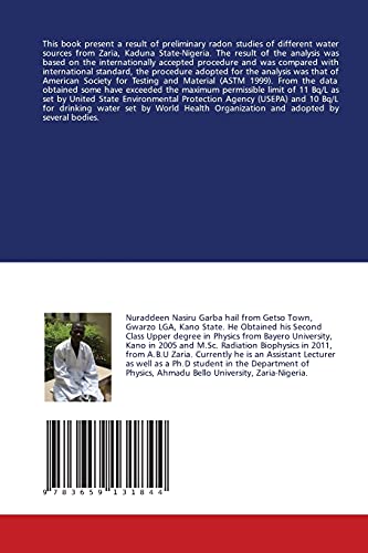 Preliminary Radon studies from Zaria, Kaduna State-Nigeria: A case study of Zaria, Kaduna State-Nigeria