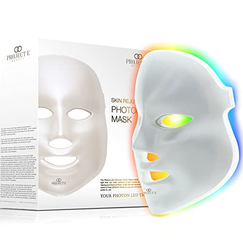 Project E Beauty, Masca fotónica de rejuvenecimiento de la piel, LED de 7 colores, tratamiento con fotones, terapia luminosa de blanqueamiento, antiedad, contra el acné, las manchas y las cicatrices