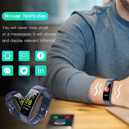 Pulsera Actividad Inteligente Smartwatch Fitness Tracker Impermeable IP67 con Monitor de Sueño Podómetro Pulsómetro para Mujer Hombre con iOS y Android