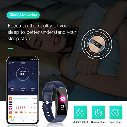 Pulsera Actividad Inteligente Smartwatch Fitness Tracker Impermeable IP67 con Monitor de Sueño Podómetro Pulsómetro para Mujer Hombre con iOS y Android