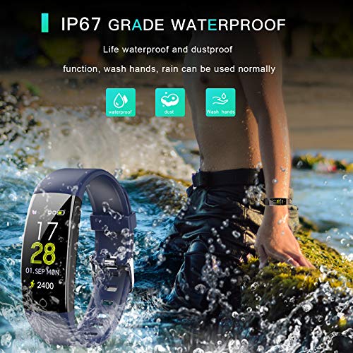 Pulsera Actividad Inteligente Smartwatch Fitness Tracker Impermeable IP67 con Monitor de Sueño Podómetro Pulsómetro para Mujer Hombre con iOS y Android