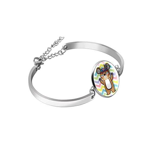 Pulsera Para Mujer Pulsera Para Niña Elegante Pulsera Regalos Dia De San Valentin Raya Ondulada De Oso Pequeño