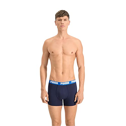 Puma Basic - Boxer para hombre, color Azul / Azul marino, talla 2X-Large, paquete de 2