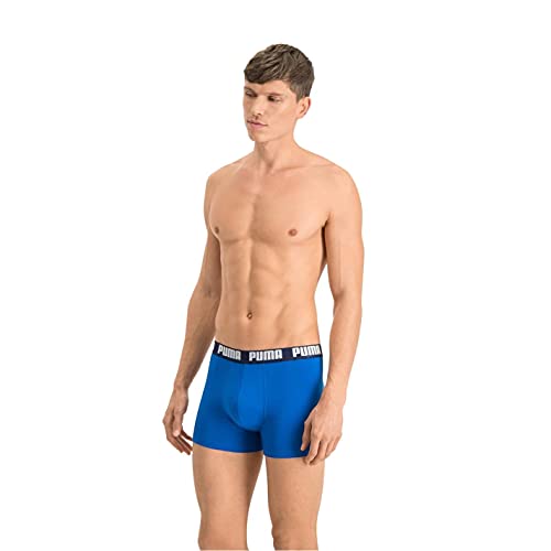 Puma Basic - Boxer para hombre, color Azul / Azul marino, talla 2X-Large, paquete de 2