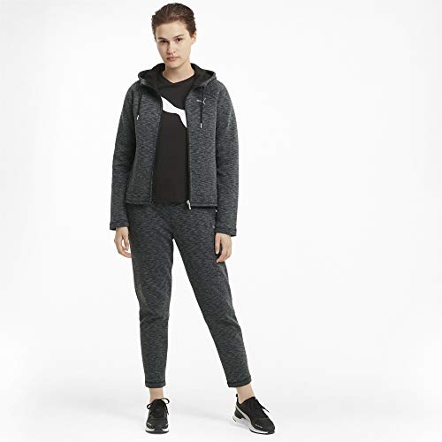 PUMA Evostripe Full-Zip Hoodie Sudadera, Mujer, Black/Heather, S