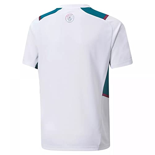 Puma Manchester City Temporada 2021/22, Equipación de Juego, Camiseta, Unisex-Child, White-Ocean Depths, 164