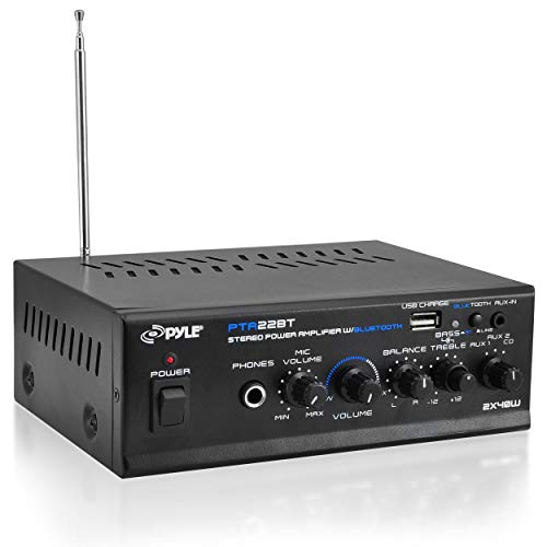 Pyle PTA22BT 2 x 40 Watt Bluetooth Mini Blue Series Stereo Power Amplifier