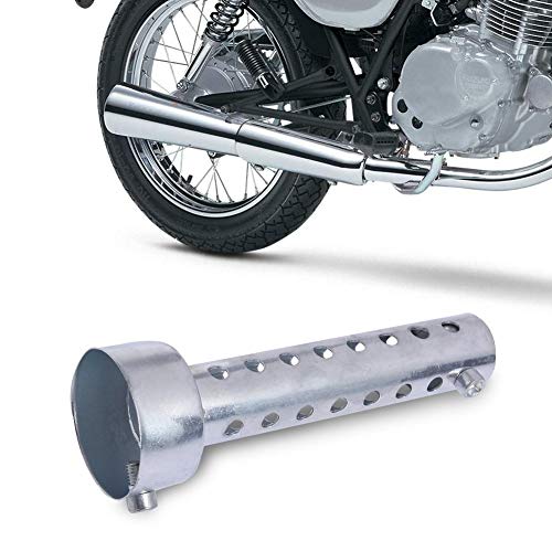 Qiilu Silenciador de motocicleta, universal de escape de motocicleta DB Killer Silencer Silenciador Baffle Insert compatible con 35 mm / 42 mm / 45 mm Tubo de escape plateado(45mm)