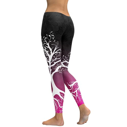 QTJY Pantalones de Yoga anticelulíticos Estampados, Pantalones de Fitness Push-up, Pantalones Deportivos elásticos Ajustados de Secado rápido AL