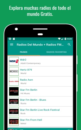 Radios del Mundo - Emisoras de Radio AM y FM en Vivo Gratis para Escuchar en Amazon y Android