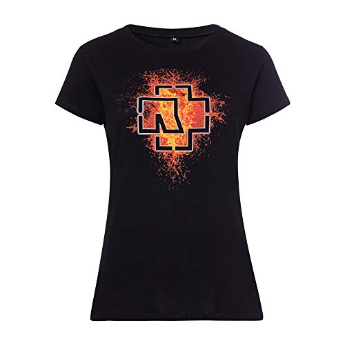 'Rammstein, Mujeres camiseta de lava Logo " negro Large