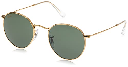 Ray-Ban Round Metal Lentes Oscuros, Leyenda Oro/Verde, 50 Unisex Adulto