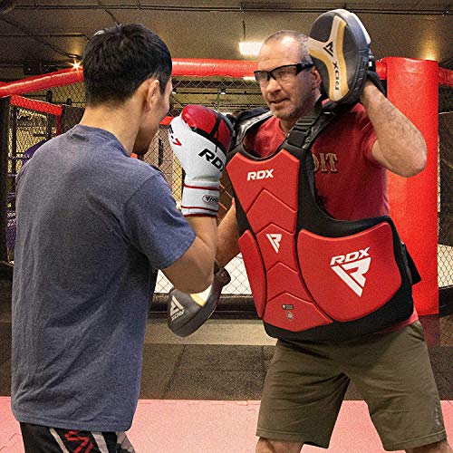 RDX Protector de Pecho Protección De Cuerpo MMA Boxeo Armadura del Pecho Artes Marciales Protectora Deportiva Almohadilla Vientre Taekwondo Entrenamiento Shield