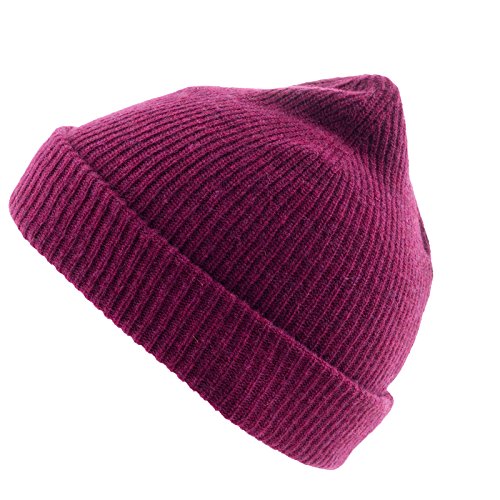 REALLY NICE CASHMERE Eco Cachemira Gorro – Plain Rip Beanie Unisex – Invierno Gorro de punto 100% lana de cachemira berenjena Talla única