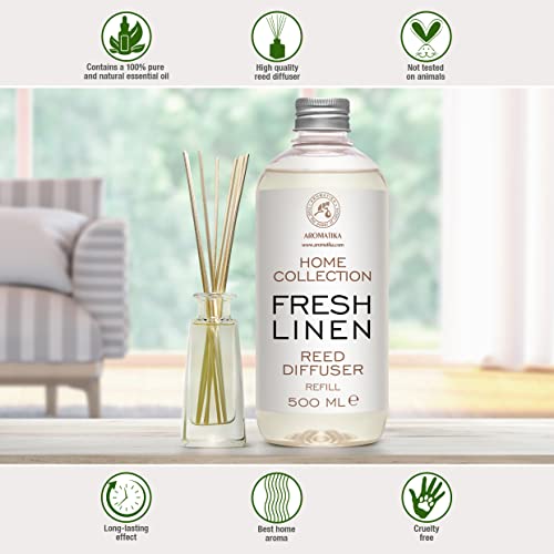 Recambio de Difusor Ropa Limpia 500ml - Relleno Difusor - Difusores Aromáticos - Ambientador - Difusor Perfumado - Fragancia para la Habitación - Difusor Fresh Linen - Fragancia Fresca