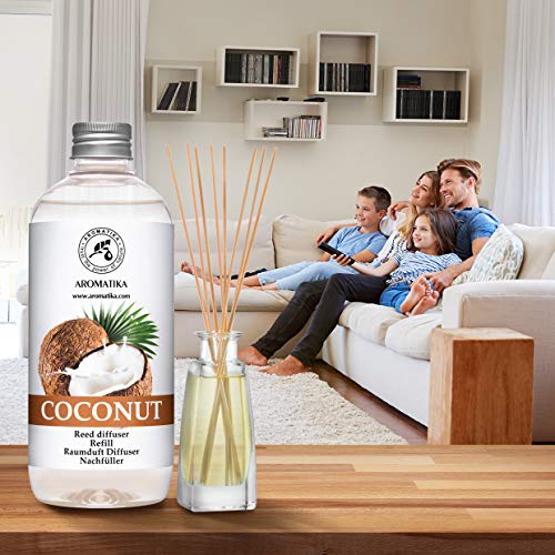 Recambio Difusor Coco - 500ml - Fragancias de Duraderas - Ambientador - Reposicion Difusor Coco sin Varillas - Difusor Aromático - Fragancia Coco - Fragancia Para el Hogar