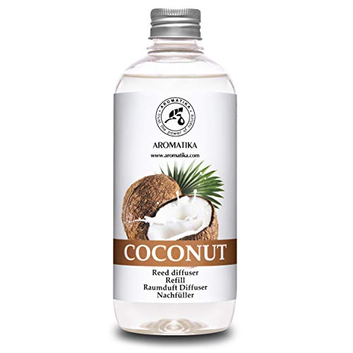 Recambio Difusor Coco - 500ml - Fragancias de Duraderas - Ambientador - Reposicion Difusor Coco sin Varillas - Difusor Aromático - Fragancia Coco - Fragancia Para el Hogar