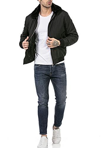 Redbridge Chaqueta para Hombre forrada con pelo sintético College Jacket Negro S