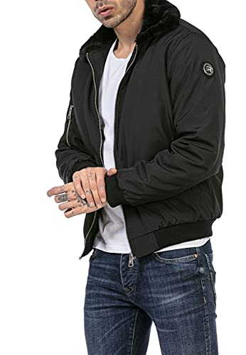 Redbridge Chaqueta para Hombre forrada con pelo sintético College Jacket Negro S