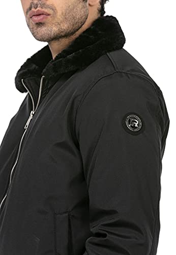 Redbridge Chaqueta para Hombre forrada con pelo sintético College Jacket Negro S