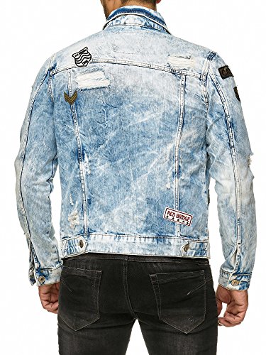 Redbridge Hombres Chaqueta de Jeans Moderno Parche Retro Diseñador Biker Jackets