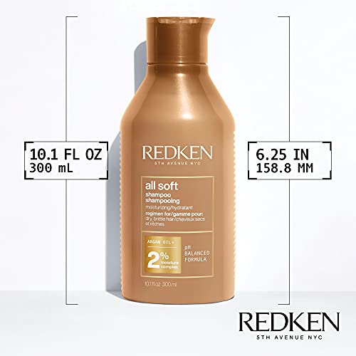 REDKEN Champú All Soft para Cabellos Deshidratados, 300 ml +Ringlet sin aclarado para el cuidado de los rizos, 180 ml