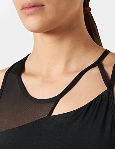 Reebok Aura-Camiseta Corta Recortada para Mujer, Color Negro, S