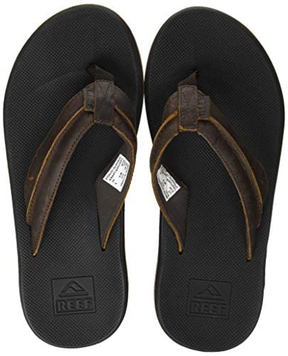 Reef Leather Element TQT, Chanclas Hombre, Negro/Marrón, 43 EU