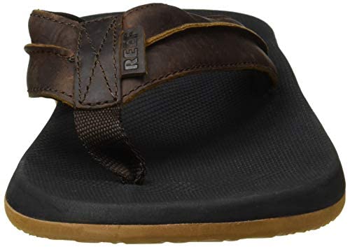 Reef Leather Element TQT, Chanclas Hombre, Negro/Marrón, 43 EU